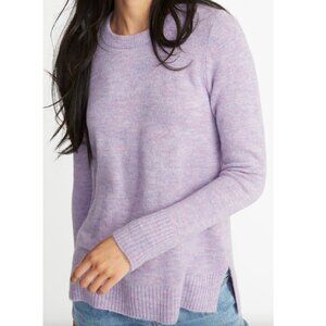 OLD NAVY Cozy Crew Neck Sweater Lilac Lavender Purple Marled Fuzzy Knit Pullover